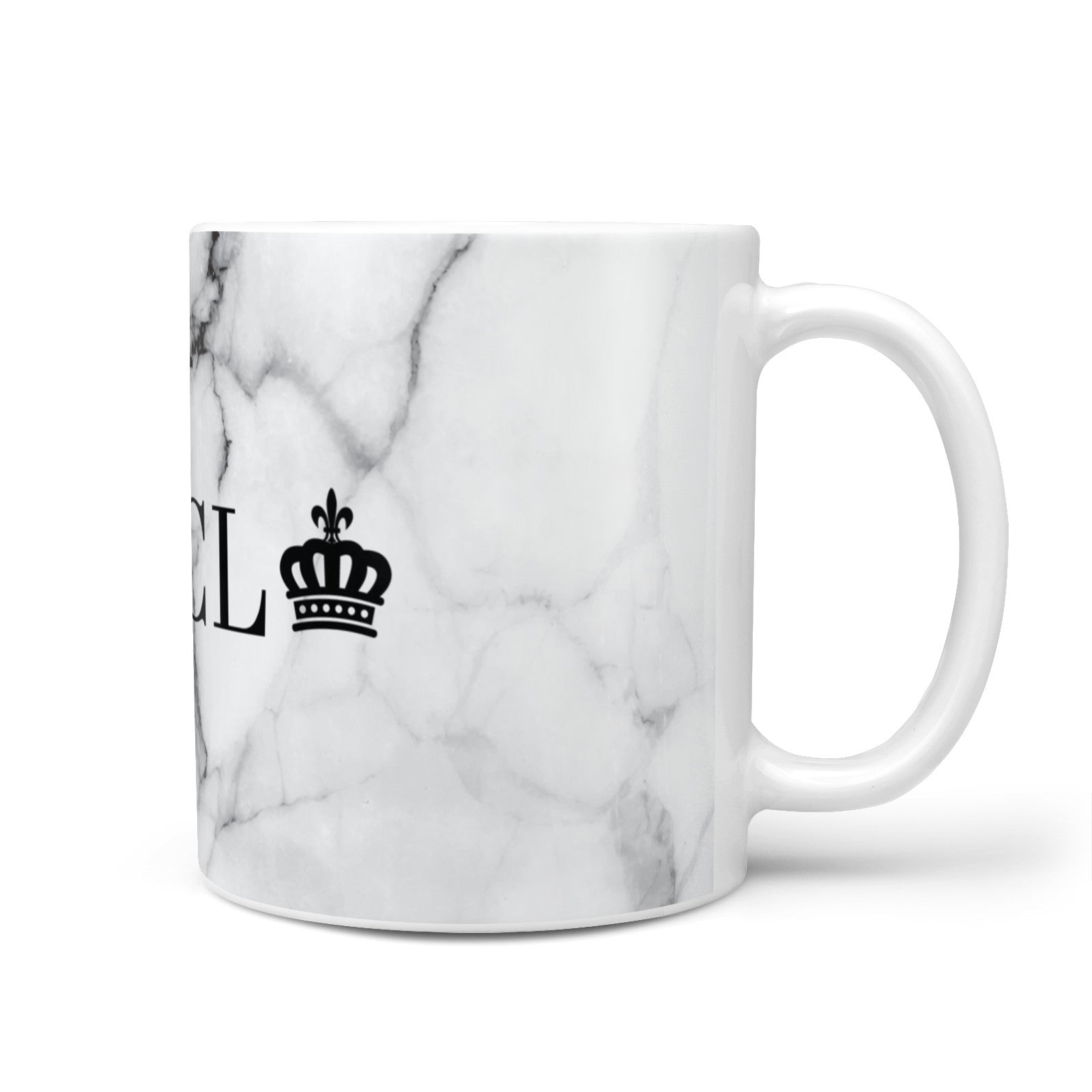 Personalised Crowns Marble Initials 10oz Mug