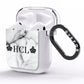 Personalised Crowns Marble Initials AirPods Clear Case Side Image