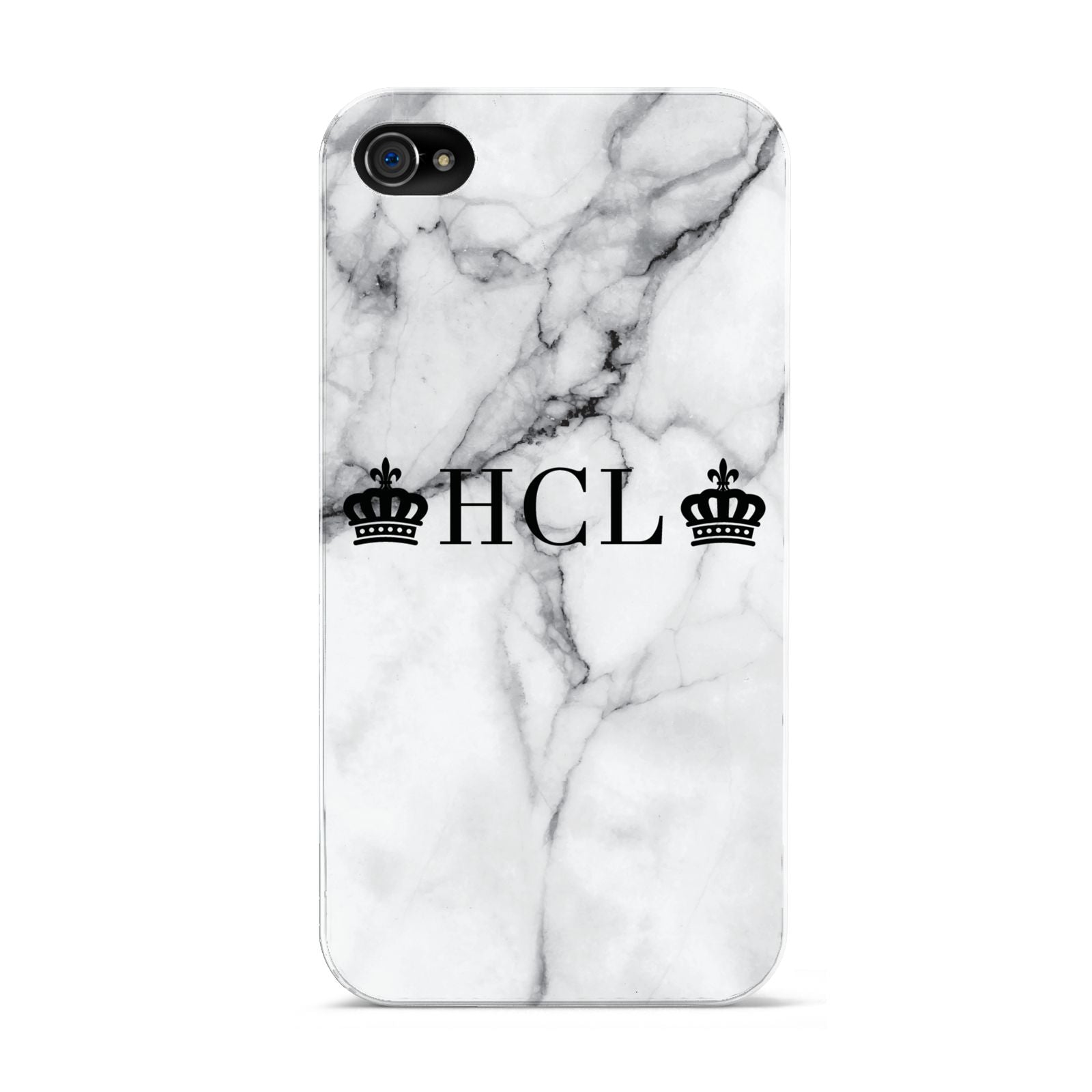 Personalised Crowns Marble Initials Apple iPhone 4s Case