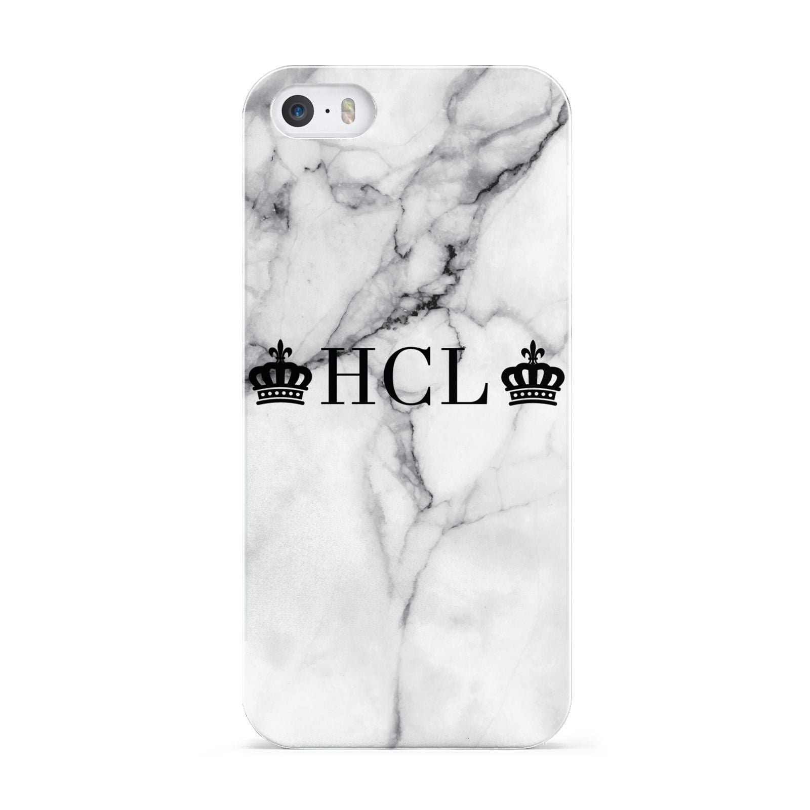 Personalised Crowns Marble Initials Apple iPhone 5 Case