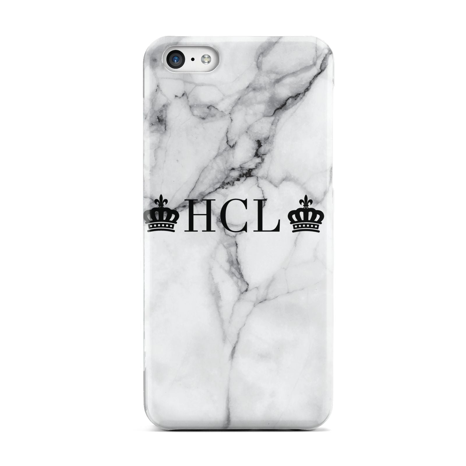 Personalised Crowns Marble Initials Apple iPhone 5c Case