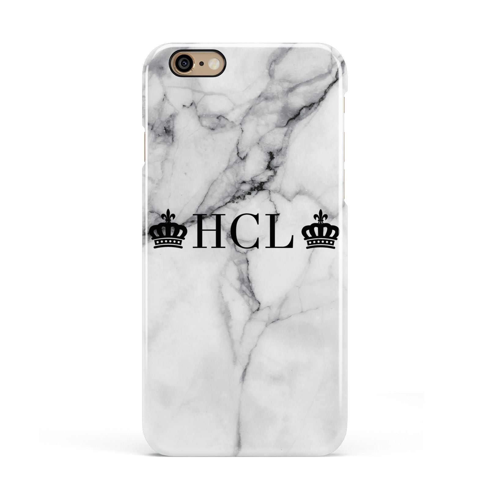 Personalised Crowns Marble Initials Apple iPhone 6 3D Snap Case