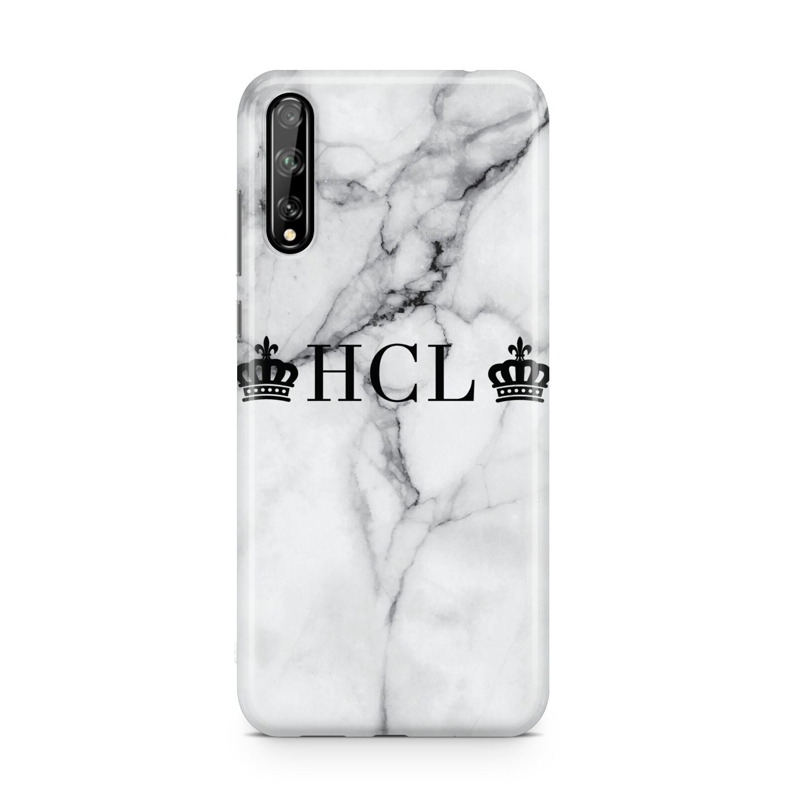 Personalised Crowns Marble Initials Huawei Enjoy 10s Phone Case