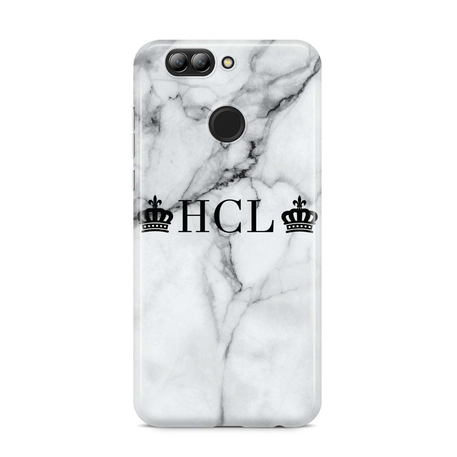 Personalised Crowns Marble Initials Huawei Nova 2s Phone Case