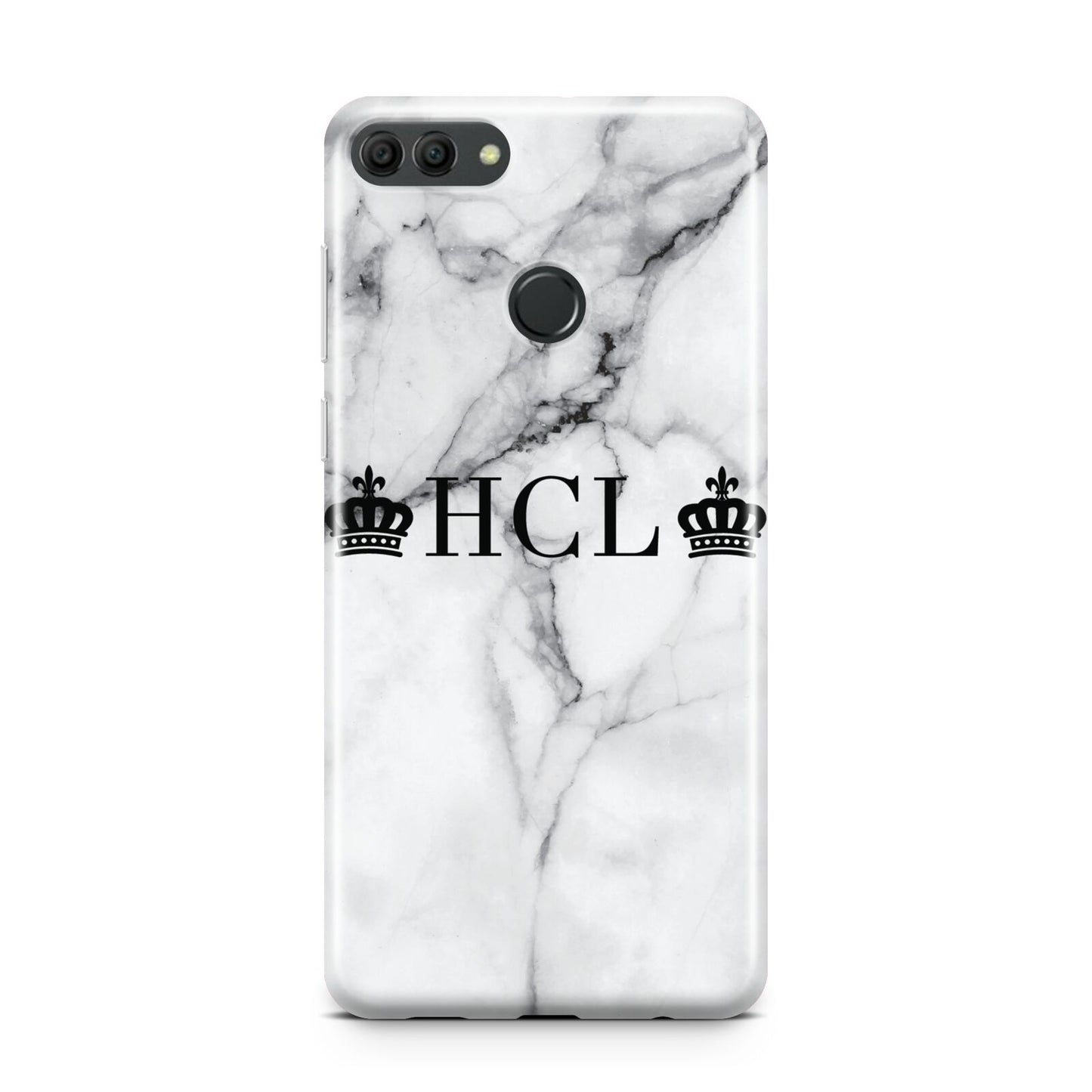 Personalised Crowns Marble Initials Huawei Y9 2018