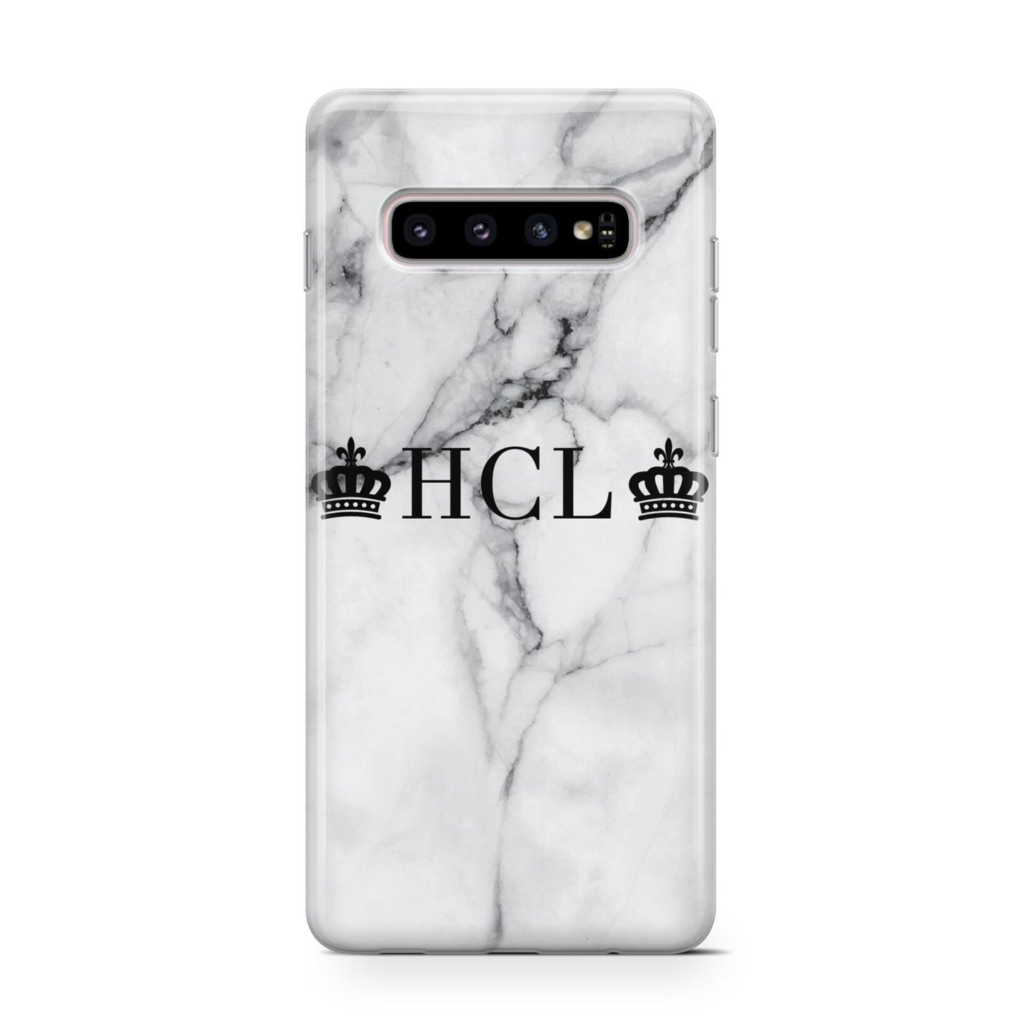 Personalised Crowns Marble Initials Protective Samsung Galaxy Case
