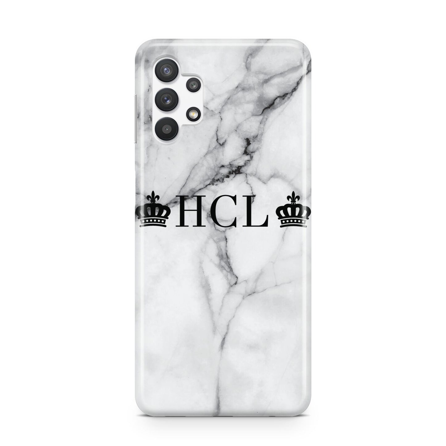 Personalised Crowns Marble Initials Samsung A32 5G Case