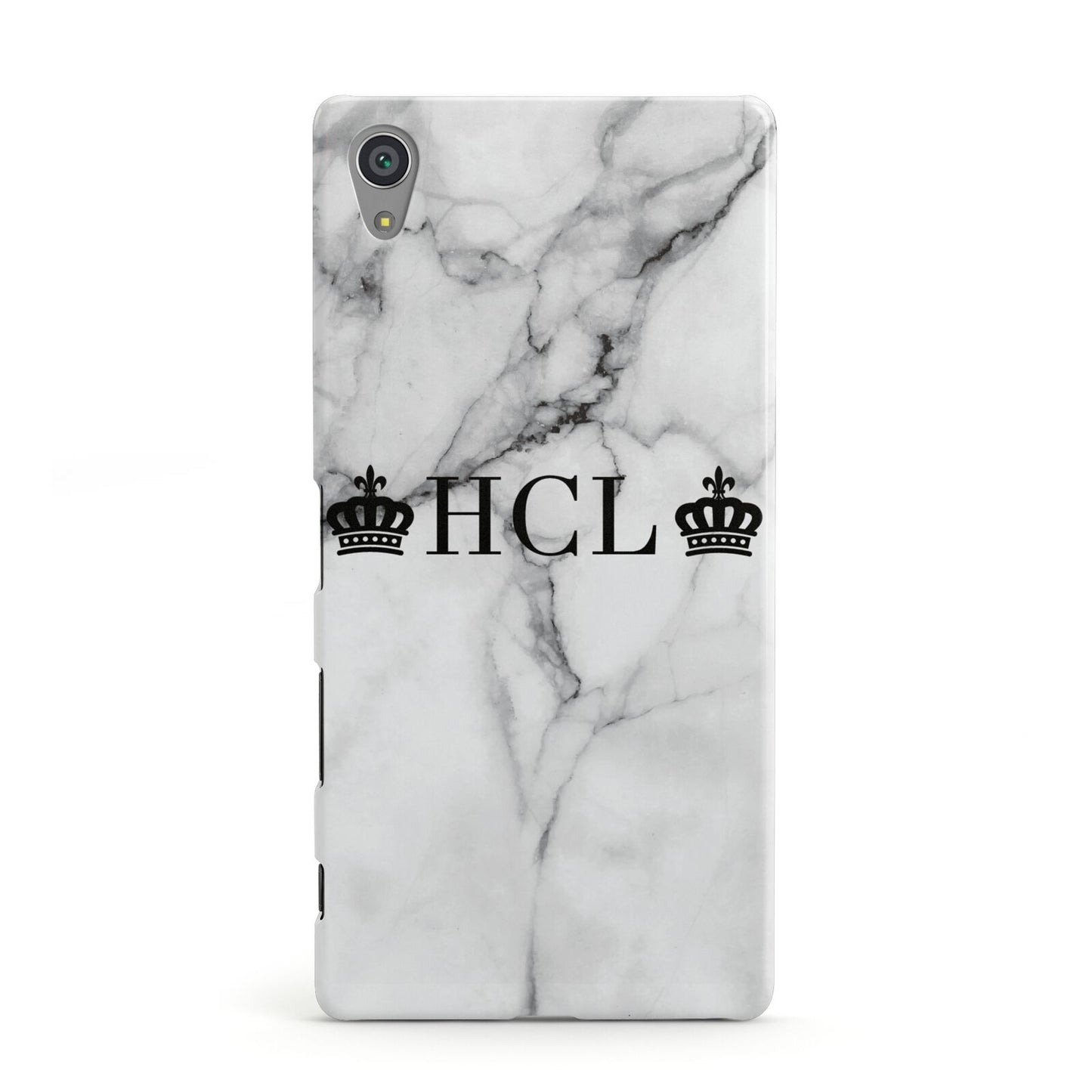 Personalised Crowns Marble Initials Sony Xperia Case