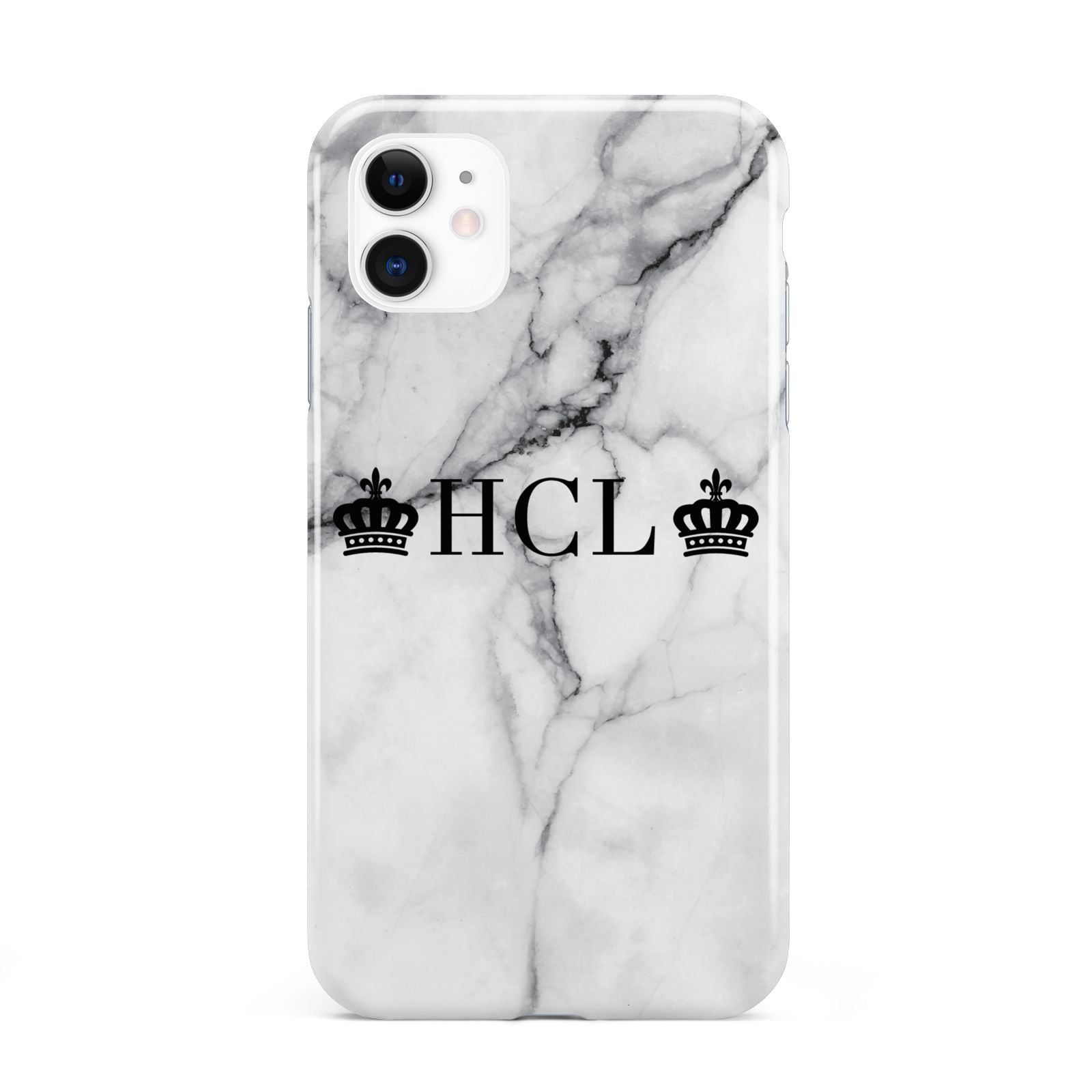 Personalised Crowns Marble Initials iPhone 11 3D Tough Case