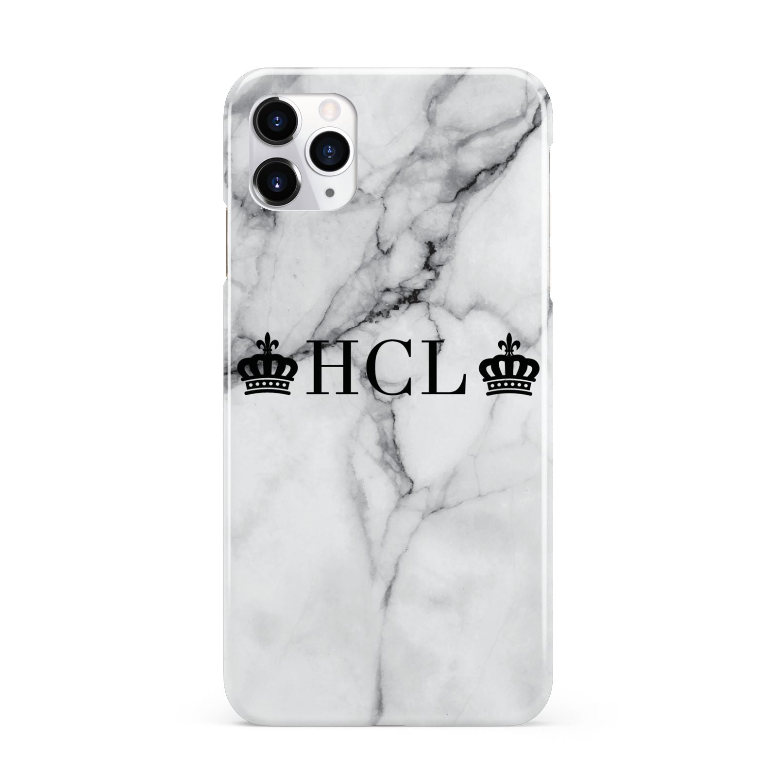 Personalised Crowns Marble Initials iPhone 11 Pro Max 3D Snap Case