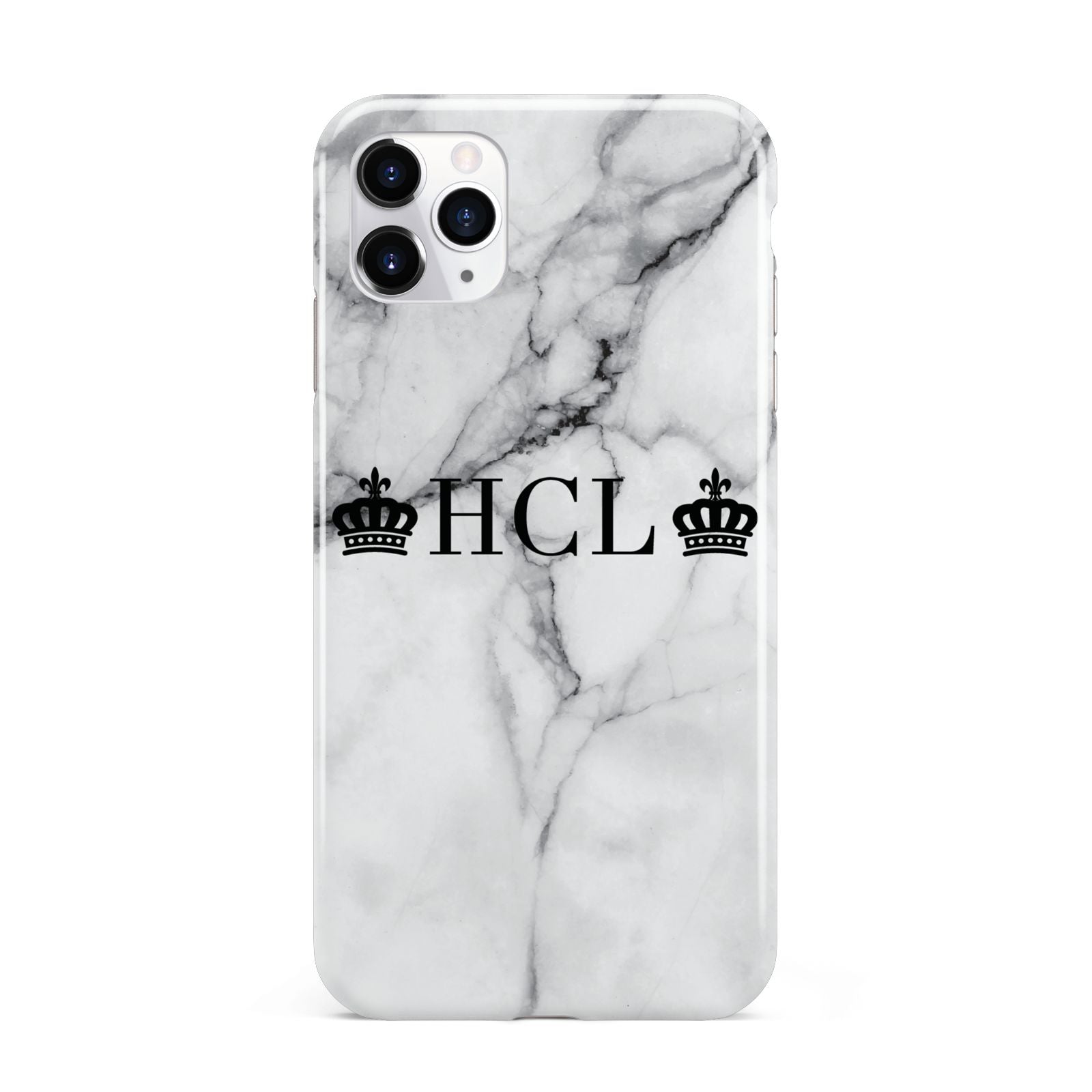 Personalised Crowns Marble Initials iPhone 11 Pro Max 3D Tough Case