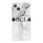 Personalised Crowns Marble Initials iPhone 13 Full Wrap 3D Snap Case