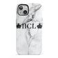 Personalised Crowns Marble Initials iPhone 13 Full Wrap 3D Tough Case