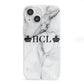 Personalised Crowns Marble Initials iPhone 13 Mini Clear Bumper Case