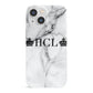 Personalised Crowns Marble Initials iPhone 13 Mini Full Wrap 3D Snap Case