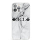 Personalised Crowns Marble Initials iPhone 13 Pro Max Clear Bumper Case