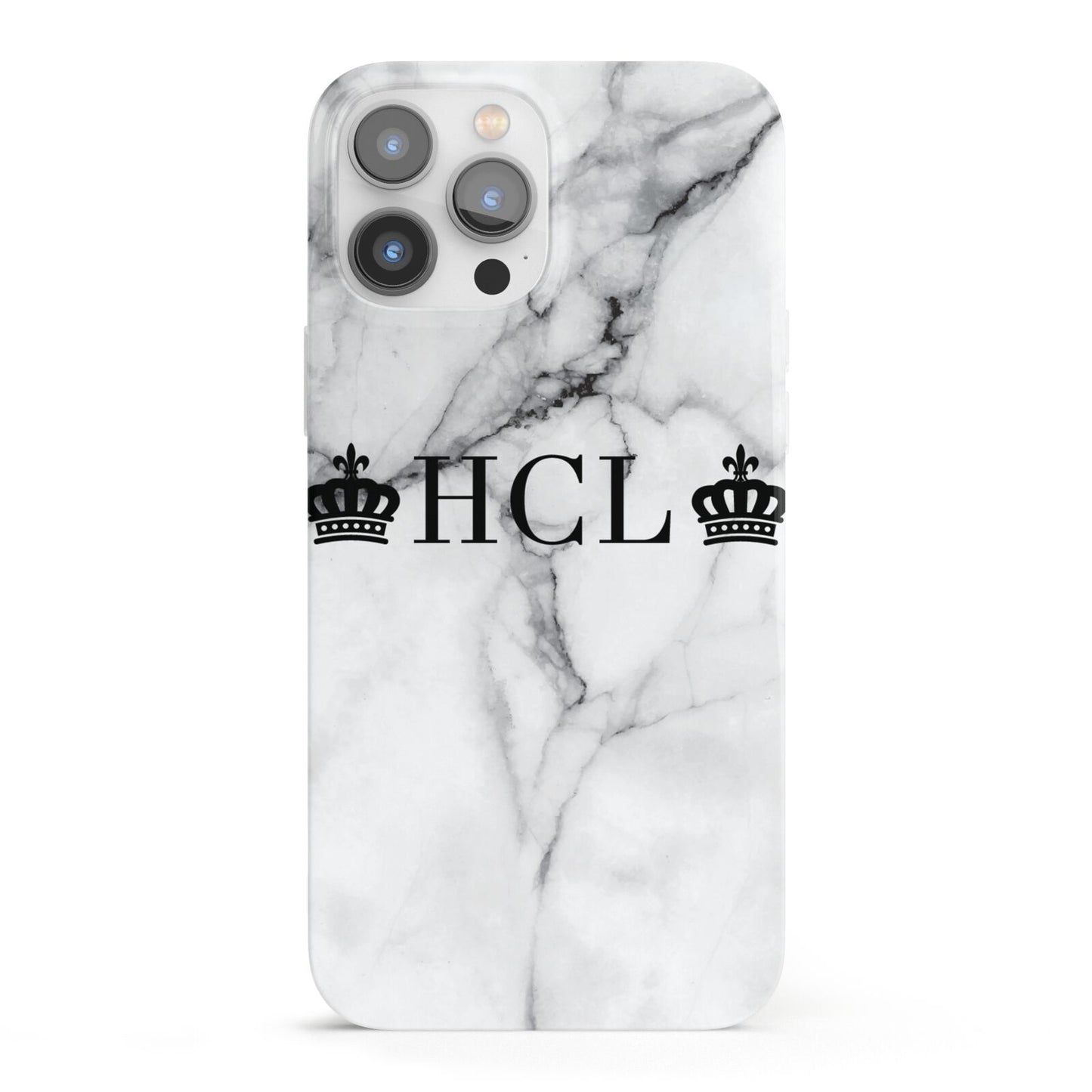 Personalised Crowns Marble Initials iPhone 13 Pro Max Full Wrap 3D Snap Case