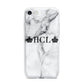 Personalised Crowns Marble Initials iPhone 7 Bumper Case on Silver iPhone