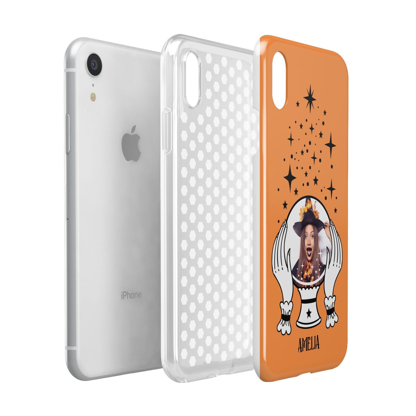 Personalised Crystal Ball with Photo Apple iPhone XR White 3D Tough Case Expanded view