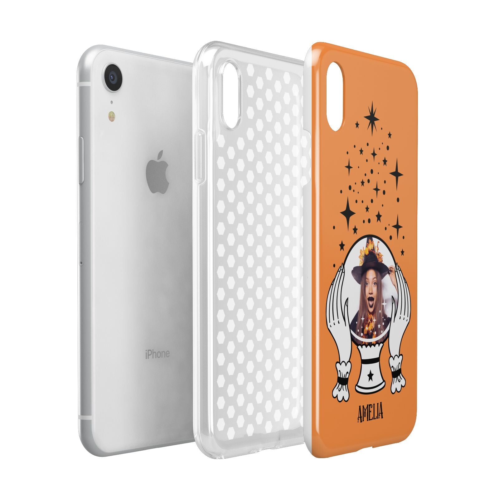Personalised Crystal Ball with Photo Apple iPhone XR White 3D Tough Case Expanded view