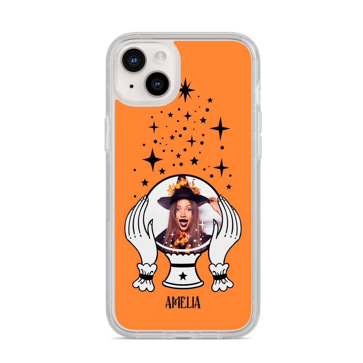 Personalised Crystal Ball with Photo iPhone 14 Plus Clear Tough Case Starlight