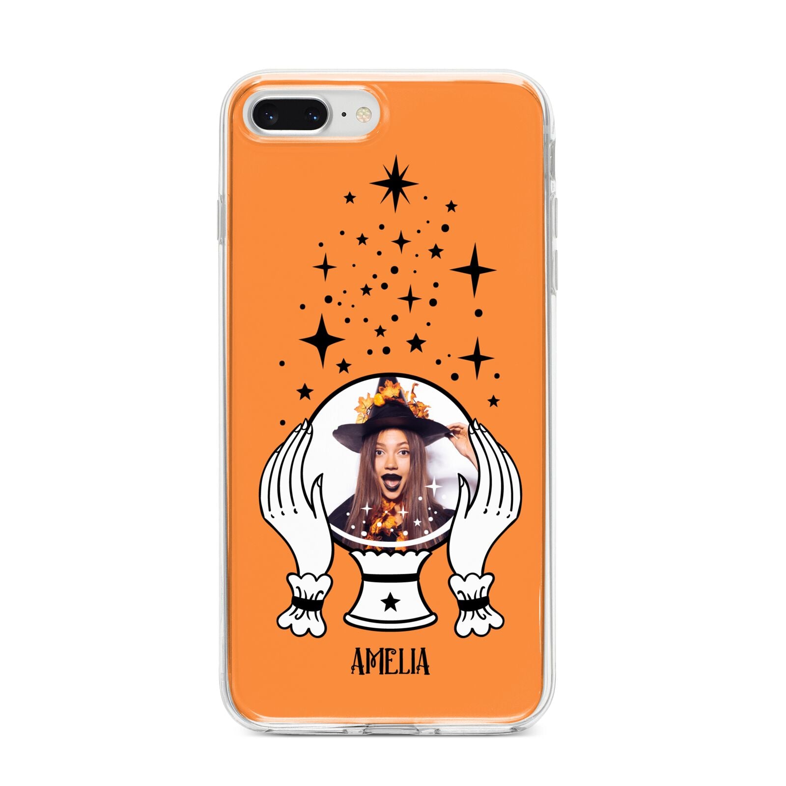 Personalised Crystal Ball with Photo iPhone 8 Plus Bumper Case on Silver iPhone