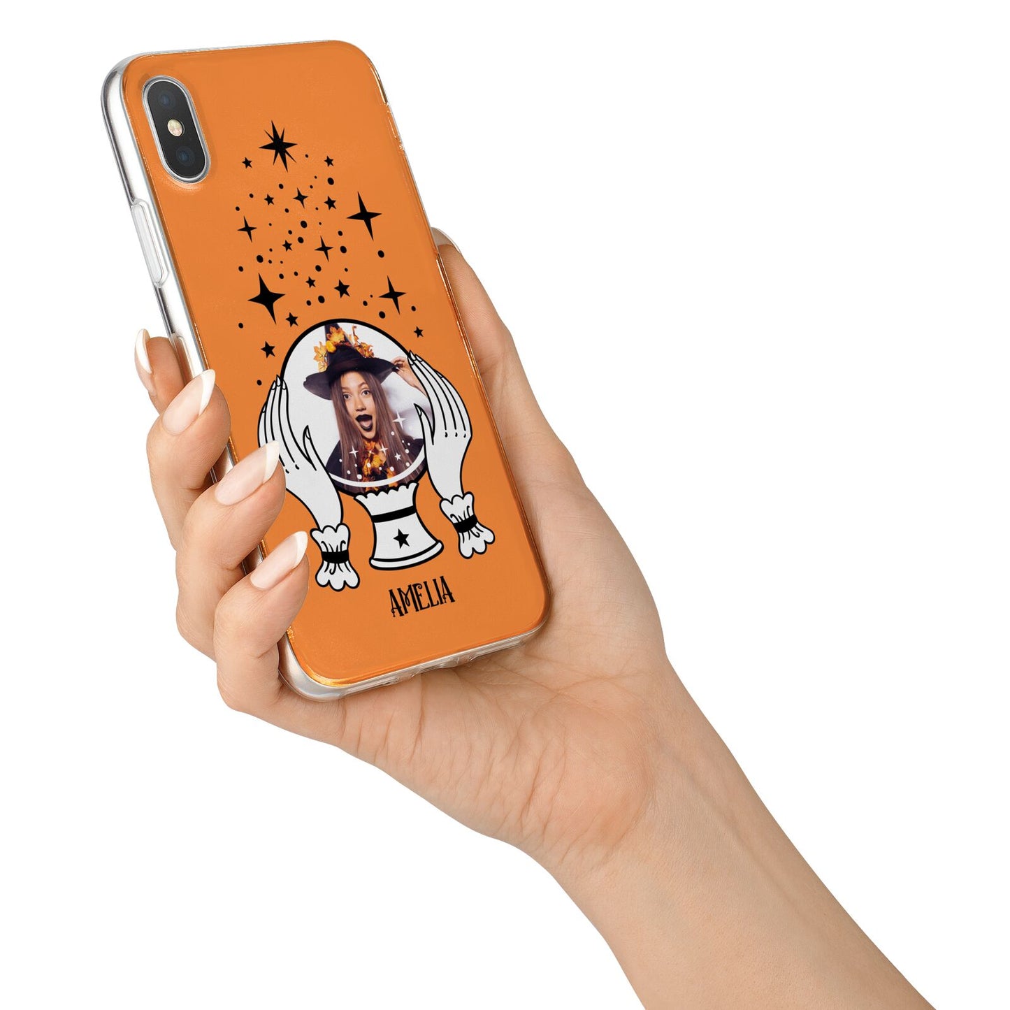 Personalised Crystal Ball with Photo iPhone X Bumper Case on Silver iPhone Alternative Image 2