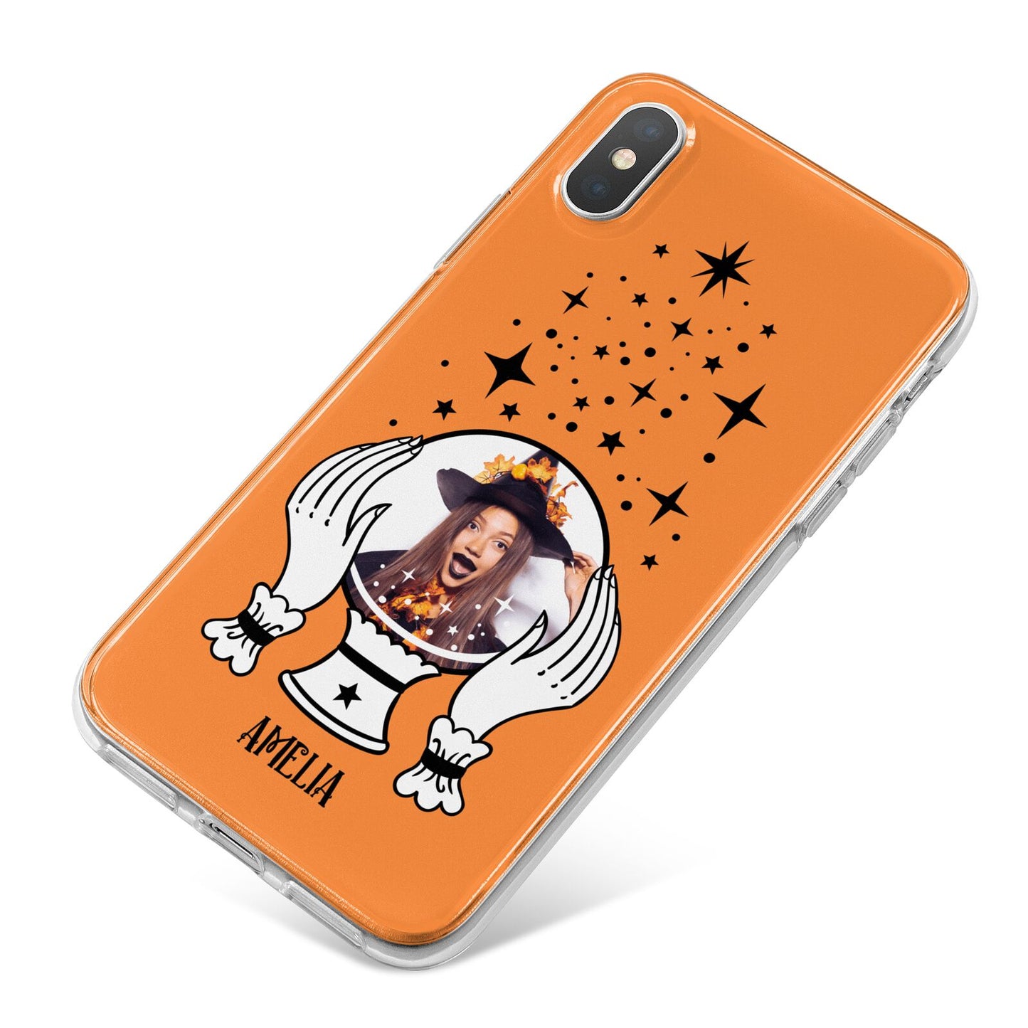 Personalised Crystal Ball with Photo iPhone X Bumper Case on Silver iPhone