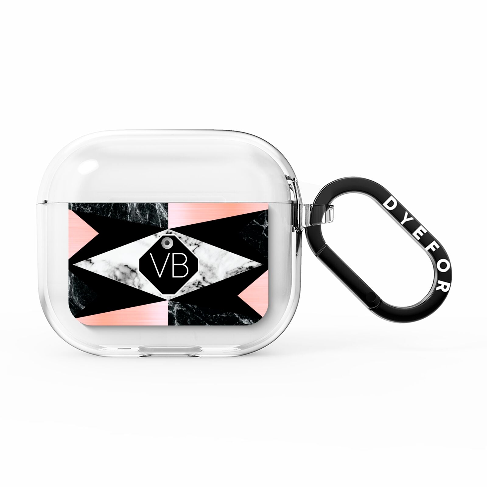 Personalised Custom Marble Initials AirPods Clear Case 3rd Gen