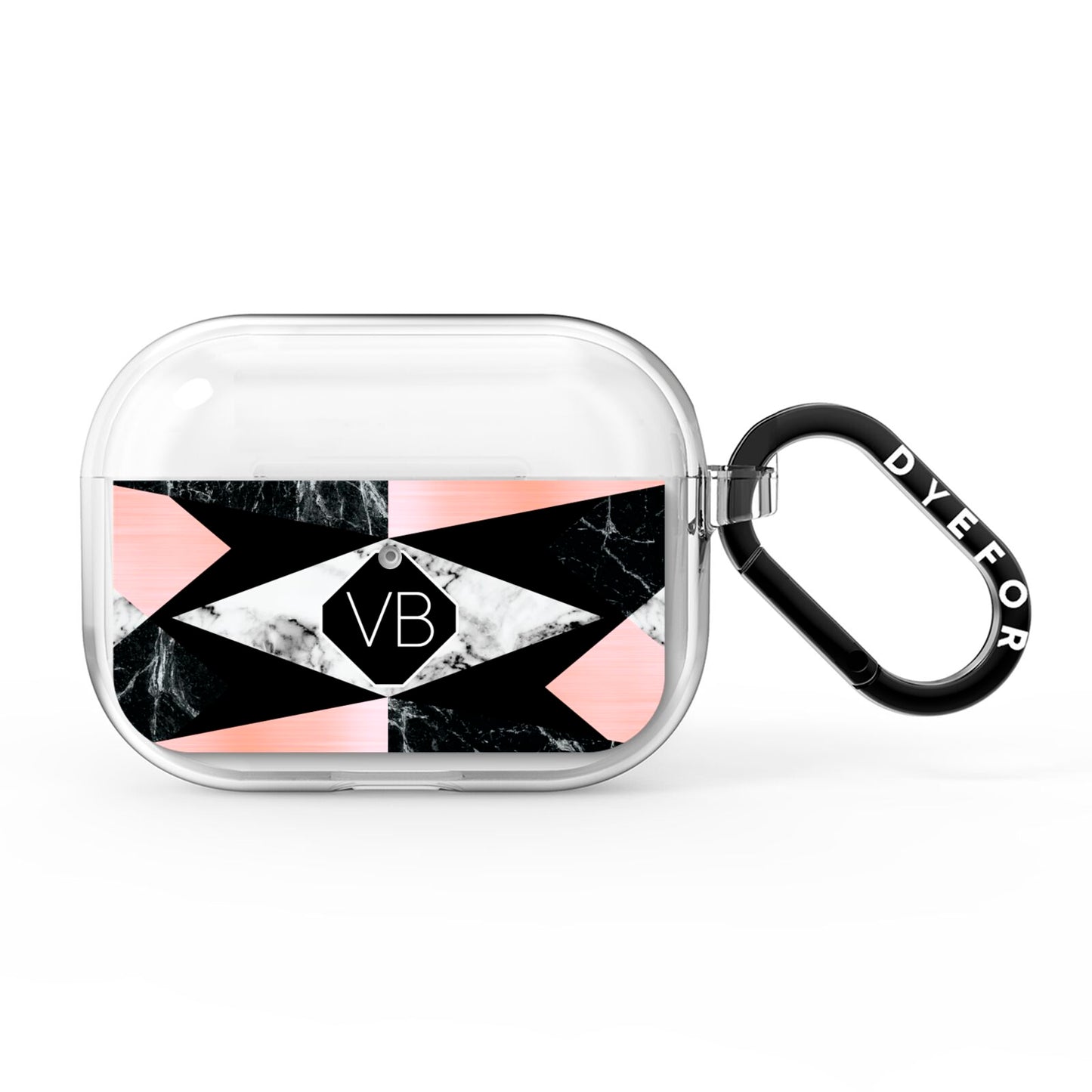 Personalised Custom Marble Initials AirPods Pro Clear Case