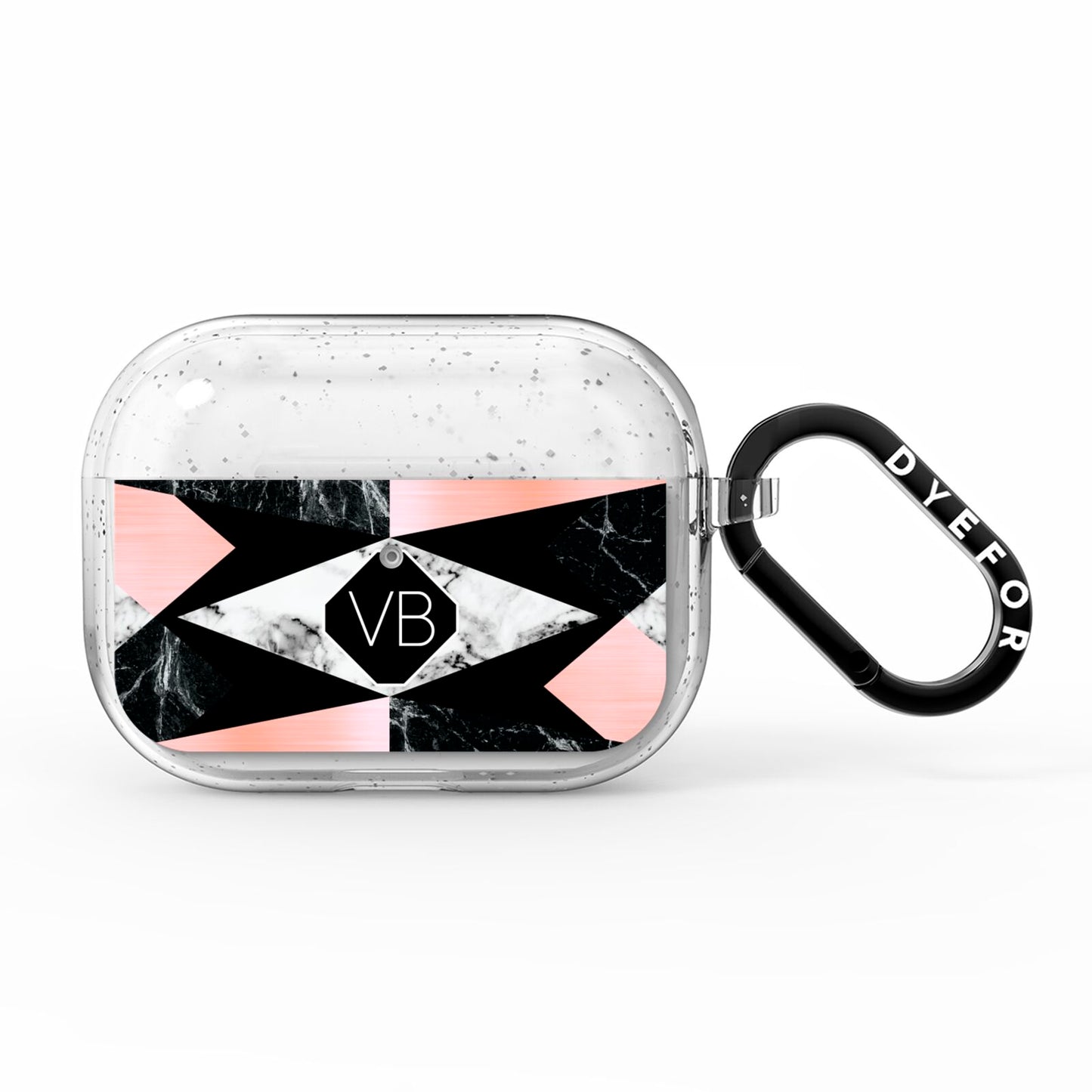 Personalised Custom Marble Initials AirPods Pro Glitter Case
