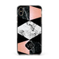 Personalised Custom Marble Initials Apple iPhone Xs Max Impact Case Black Edge on Gold Phone
