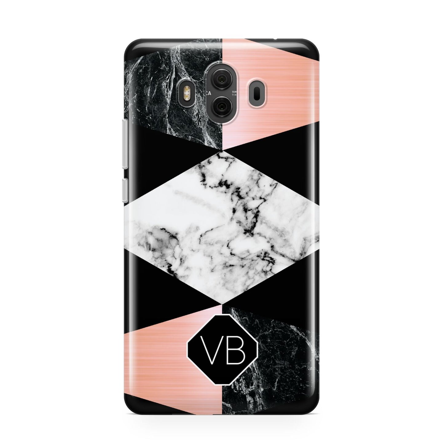 Personalised Custom Marble Initials Huawei Mate 10 Protective Phone Case