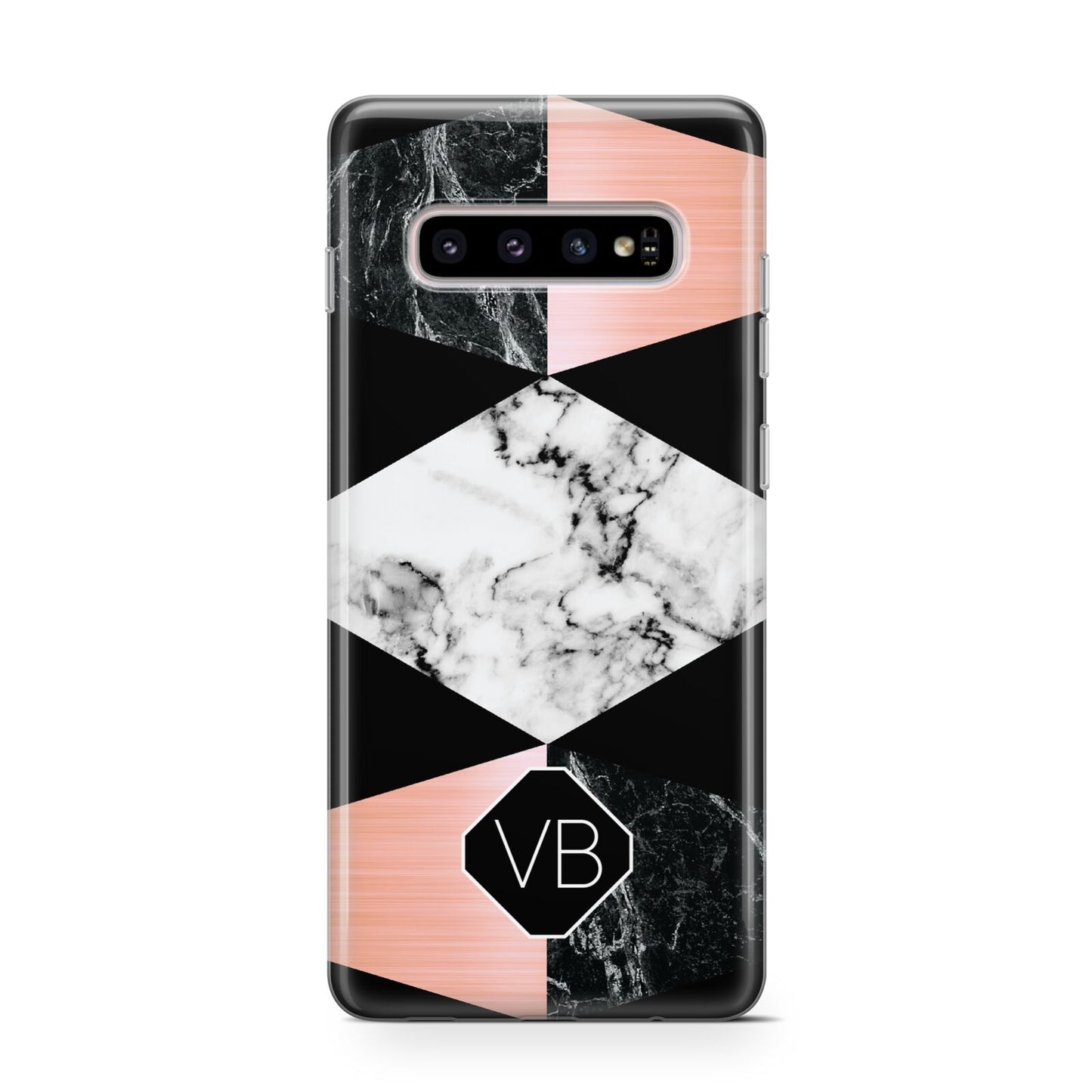Personalised Custom Marble Initials Protective Samsung Galaxy Case