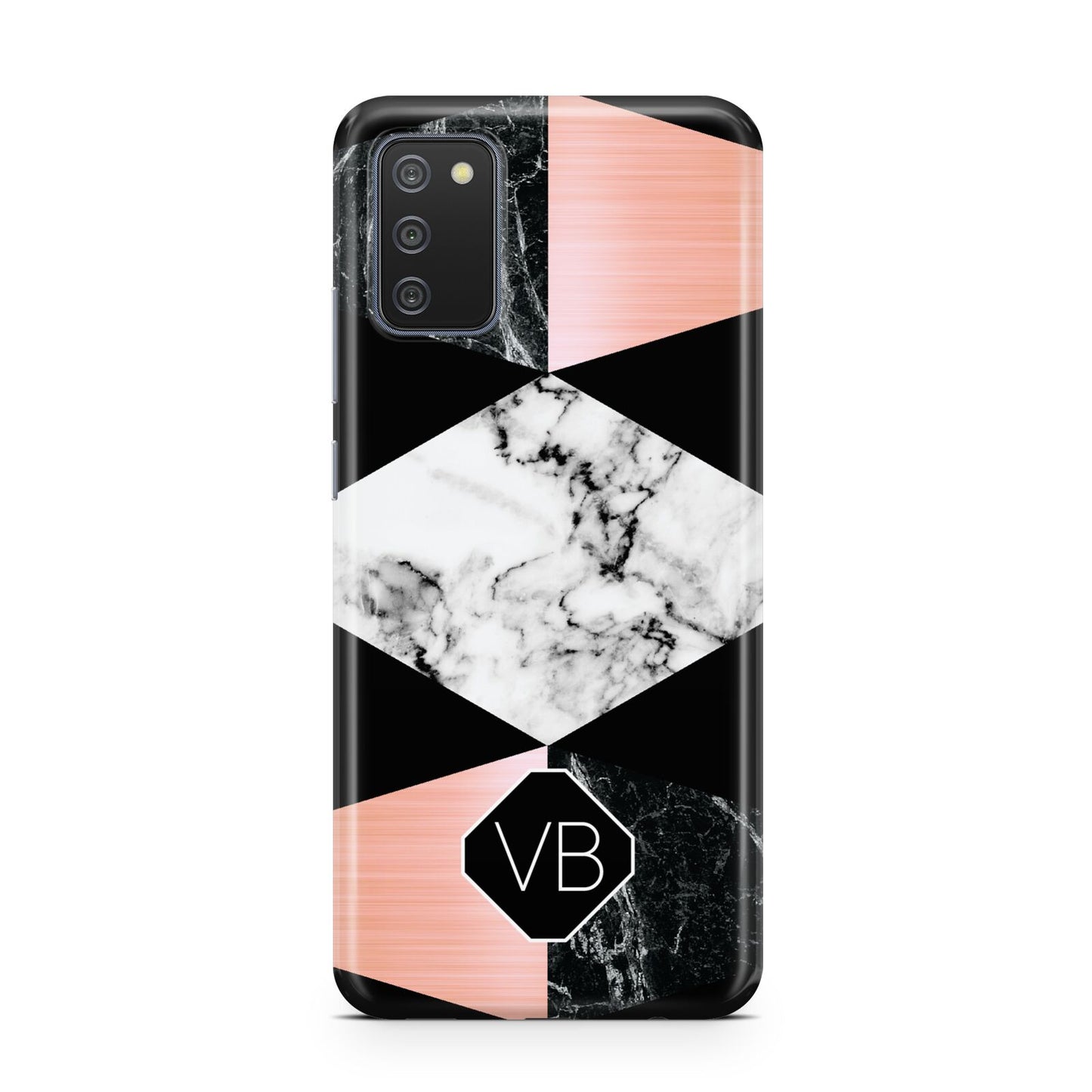 Personalised Custom Marble Initials Samsung A02s Case
