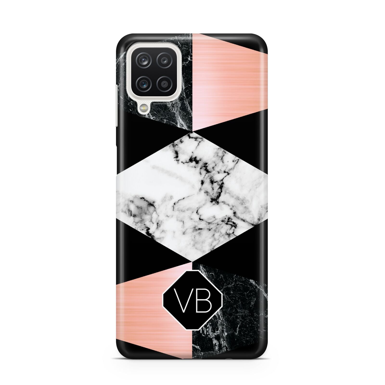 Personalised Custom Marble Initials Samsung A12 Case