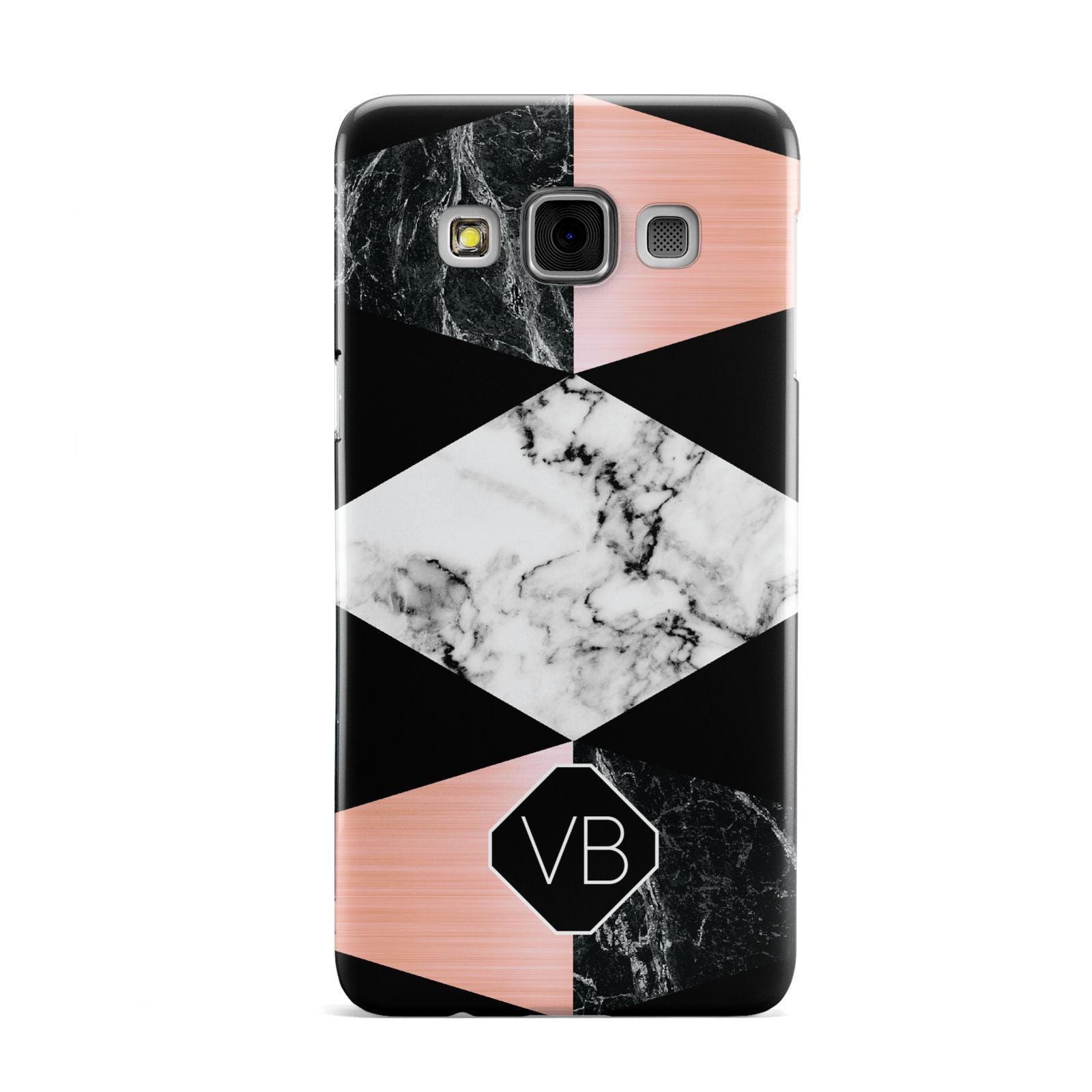 Personalised Custom Marble Initials Samsung Galaxy A3 Case