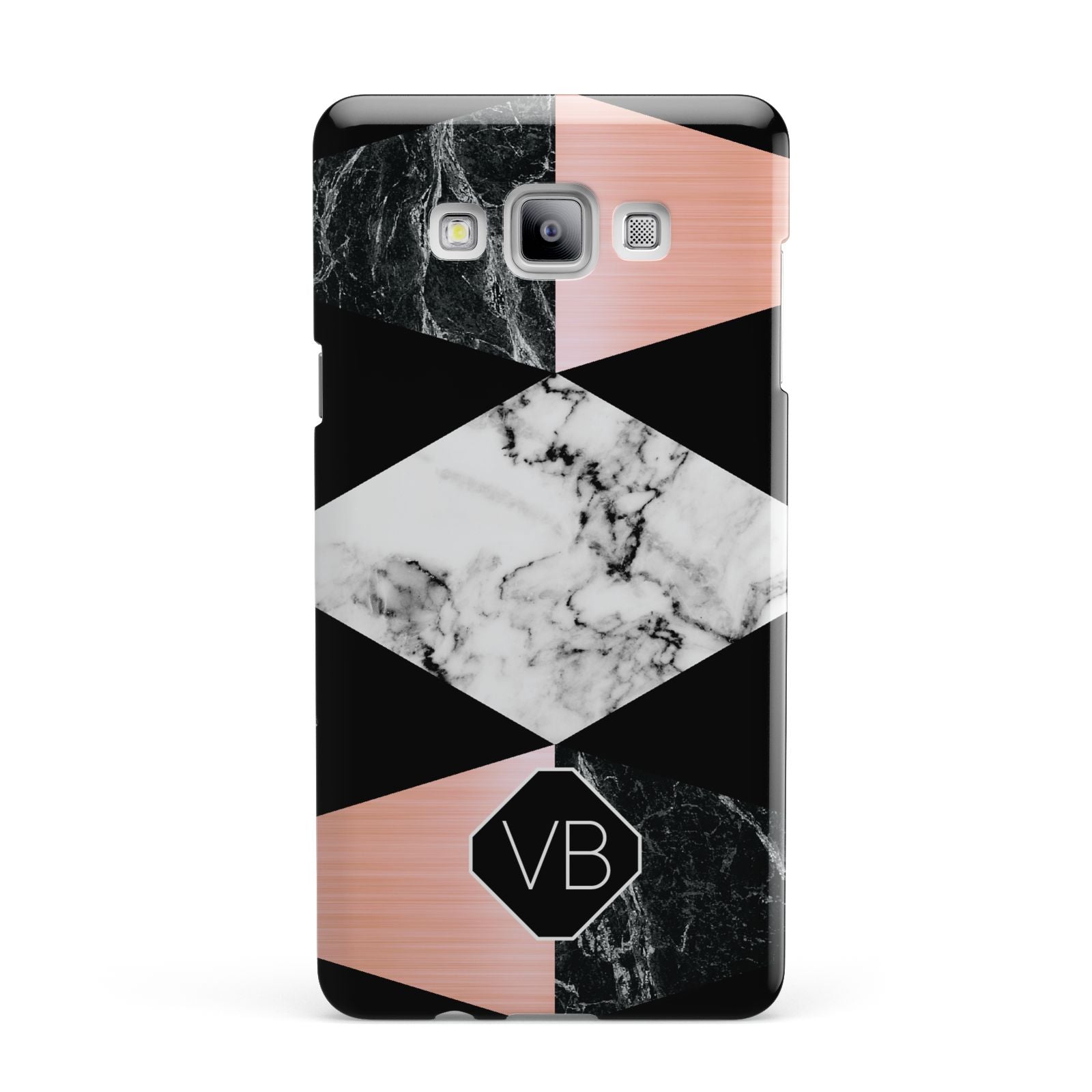 Personalised Custom Marble Initials Samsung Galaxy A7 2015 Case