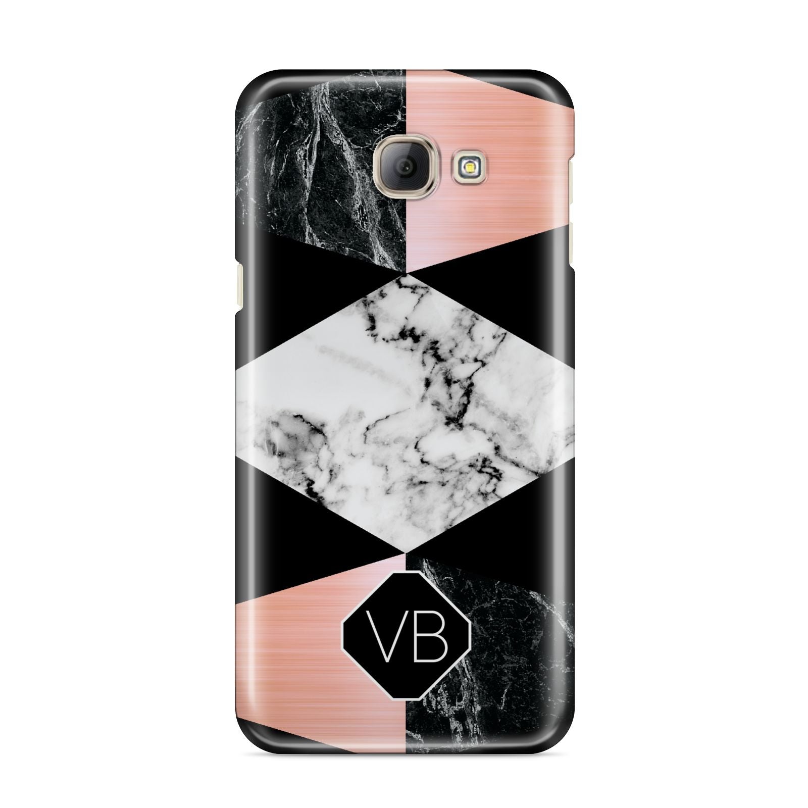 Personalised Custom Marble Initials Samsung Galaxy A8 2016 Case