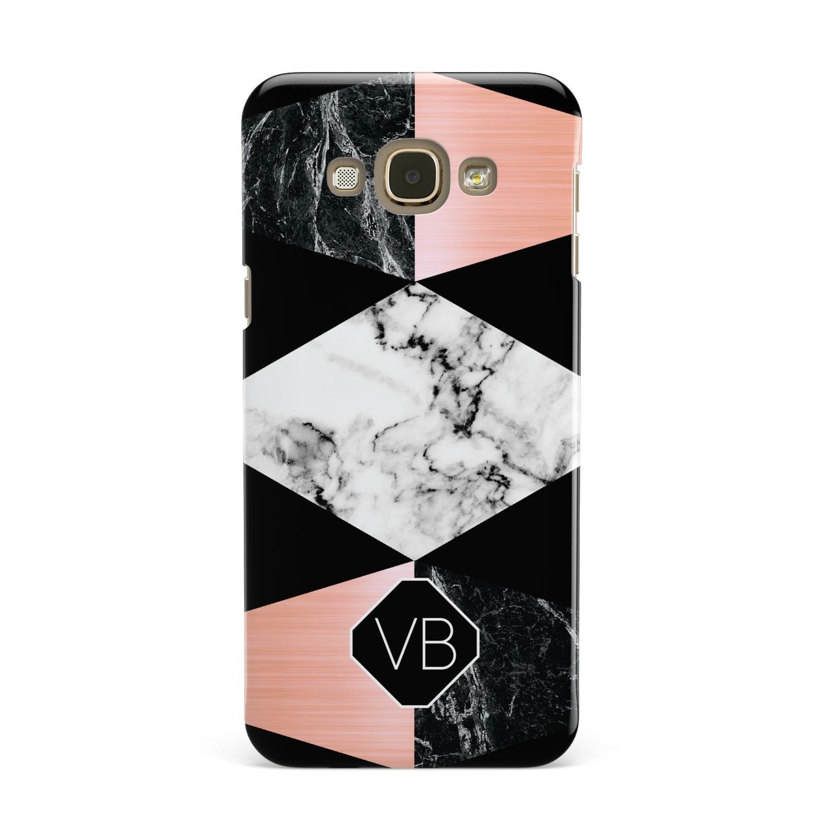Personalised Custom Marble Initials Samsung Galaxy A8 Case