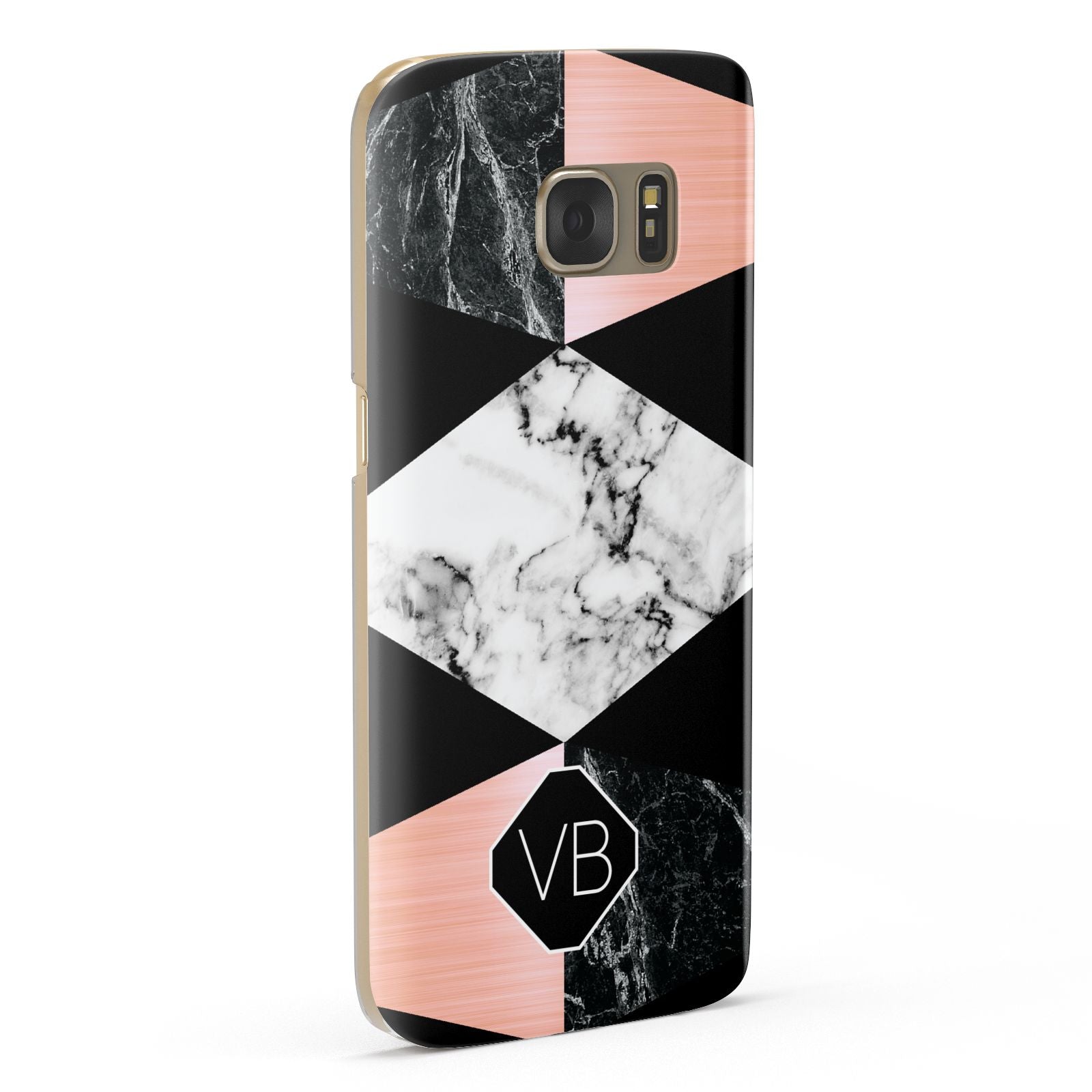 Personalised Custom Marble Initials Samsung Galaxy Case Fourty Five Degrees