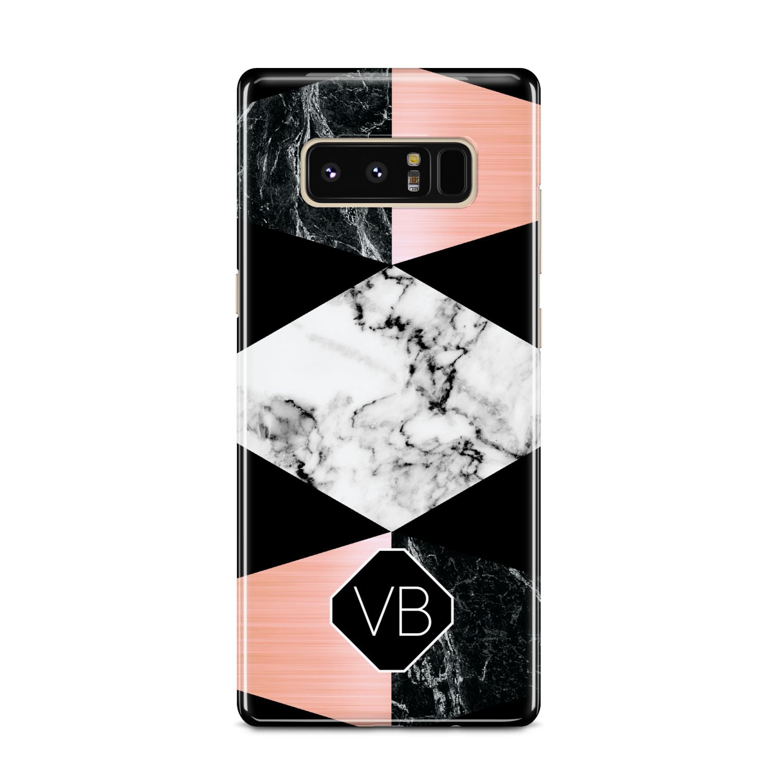 Personalised Custom Marble Initials Samsung Galaxy Note 8 Case