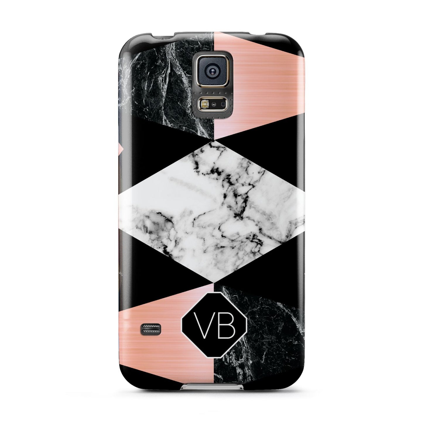 Personalised Custom Marble Initials Samsung Galaxy S5 Case