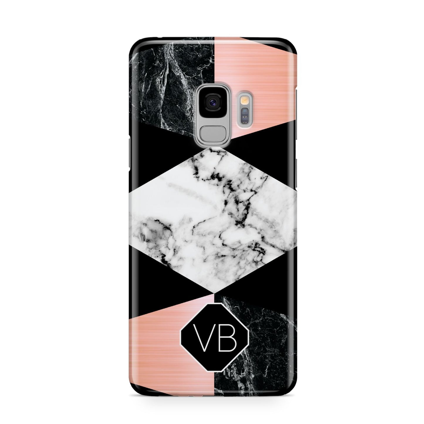 Personalised Custom Marble Initials Samsung Galaxy S9 Case