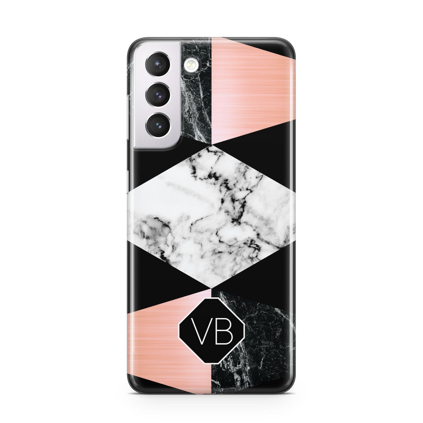 Personalised Custom Marble Initials Samsung S21 Case