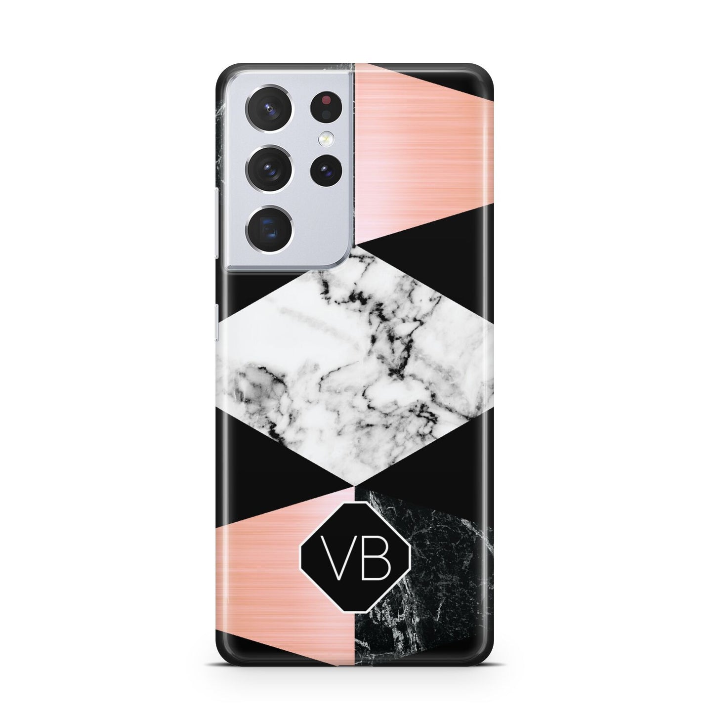 Personalised Custom Marble Initials Samsung S21 Ultra Case