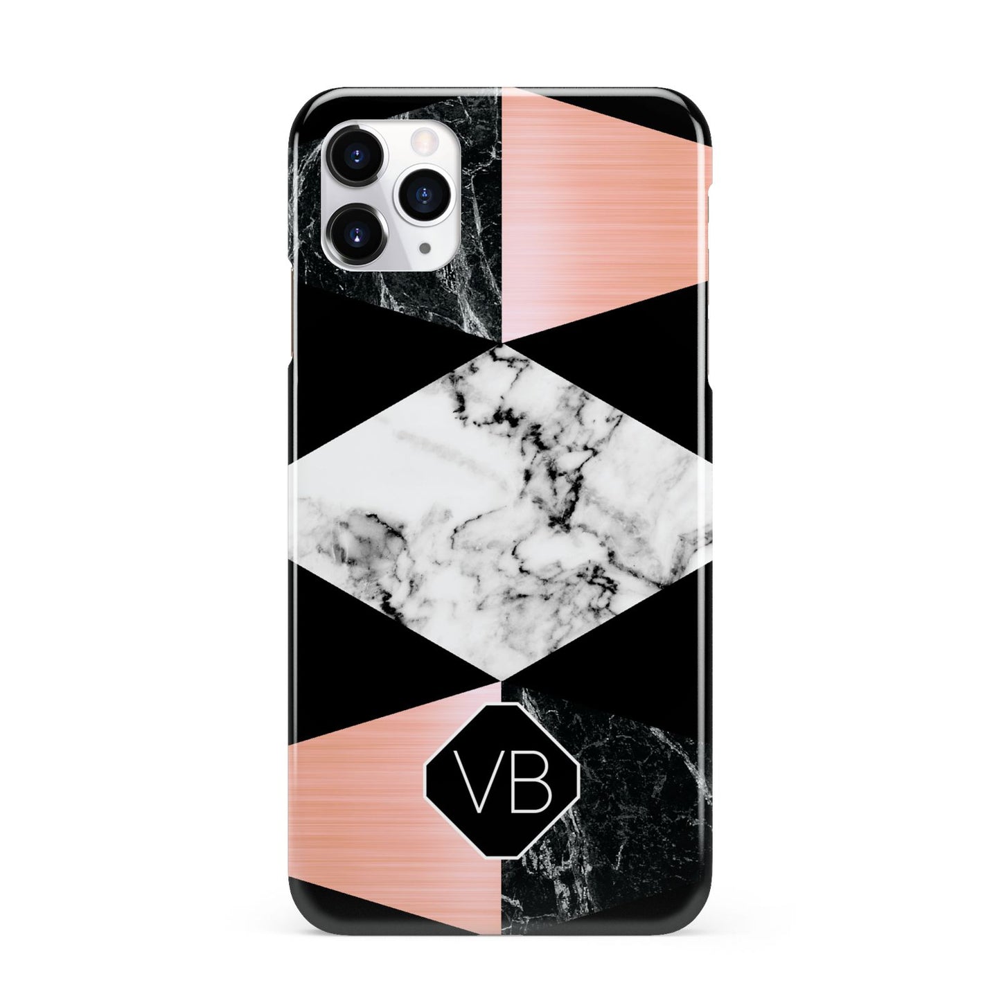 Personalised Custom Marble Initials iPhone 11 Pro Max 3D Snap Case
