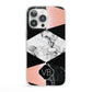 Personalised Custom Marble Initials iPhone 13 Pro Clear Bumper Case