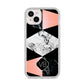 Personalised Custom Marble Initials iPhone 14 Plus Glitter Tough Case Starlight