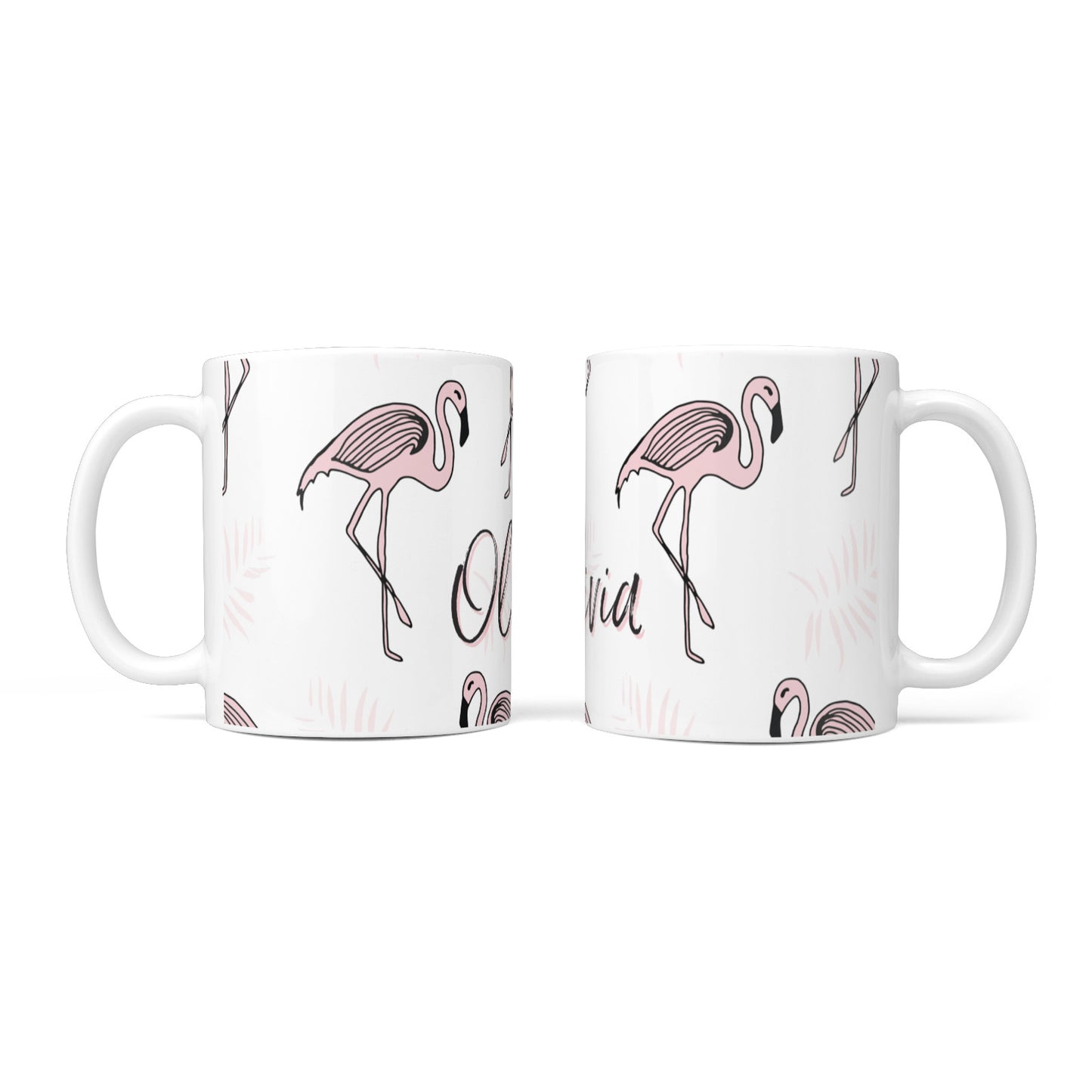 Personalised Cute Pink Flamingo 10oz Mug Alternative Image 3